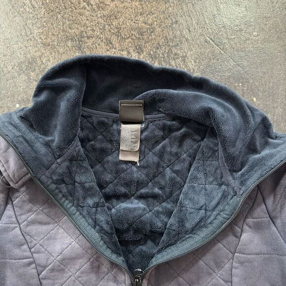 The North Face Womens Fleece Quilted Full Zip Pea Coat Jacket Dark Purple Medium - Picture 11 of 16